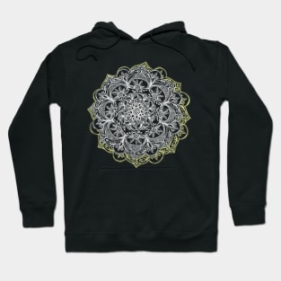 Turquoise & White Mandalas on Grey Hoodie